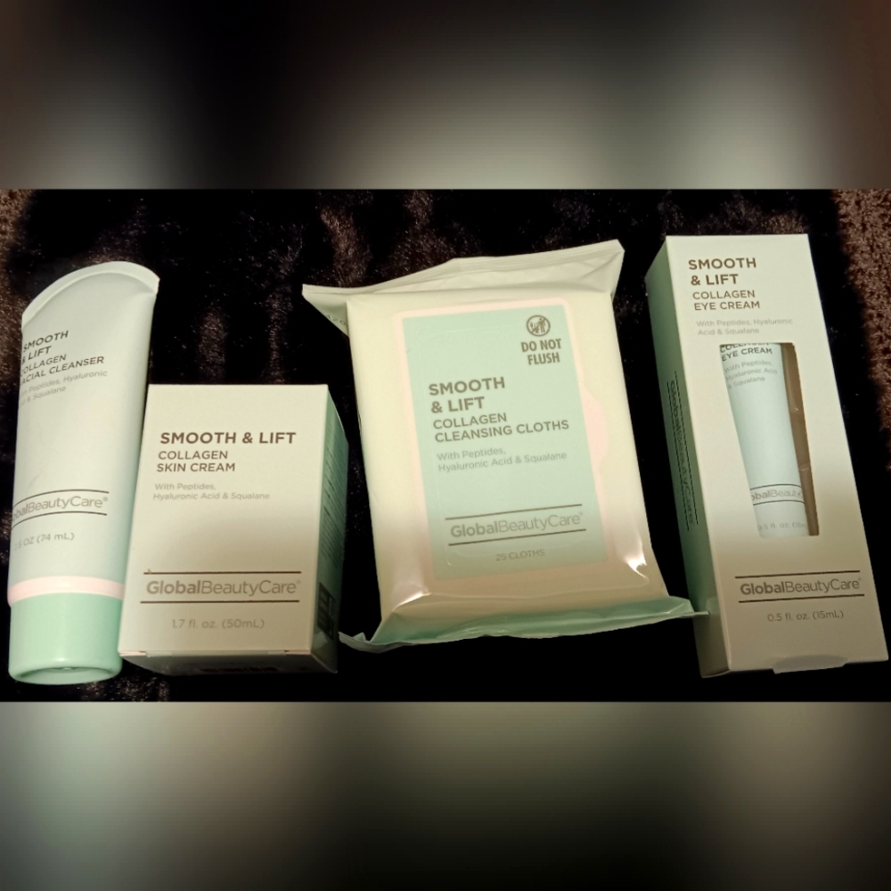 Global Beauty Care Collagen Smooth & Lift Serum Eye Cream-Face Cream Set